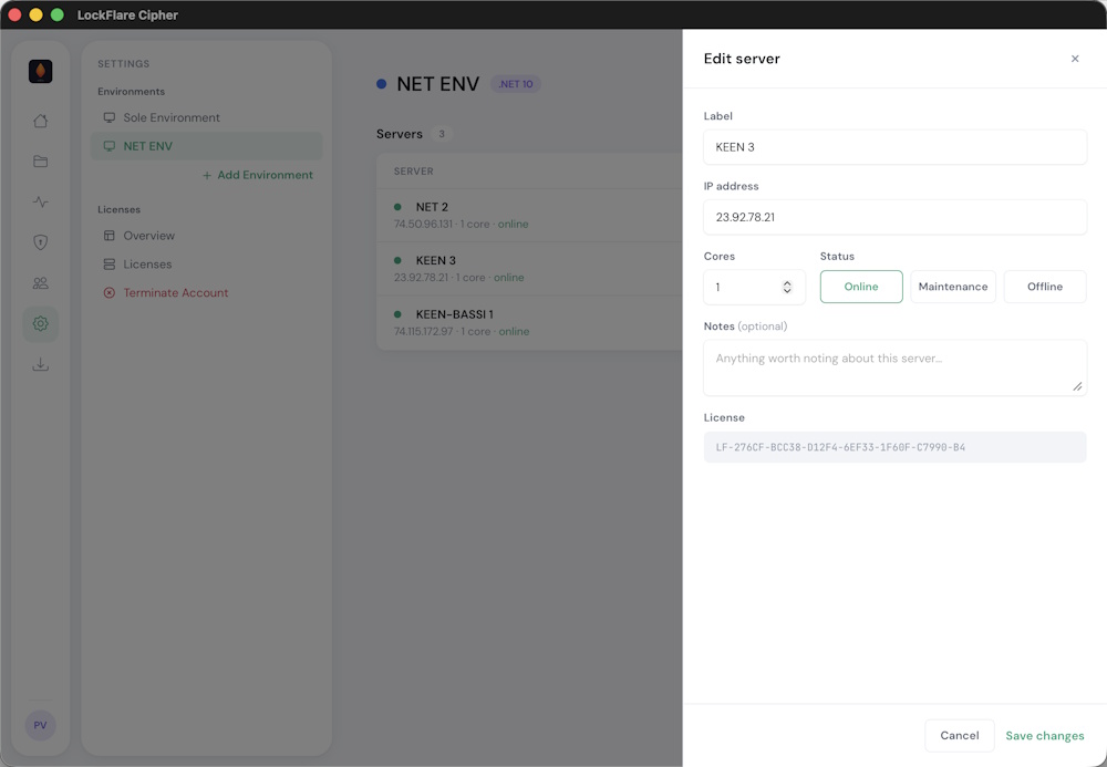 Adding a server to an environment
