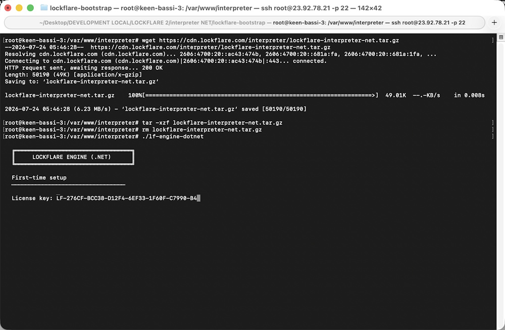 Extracting and starting the Engine over SSH