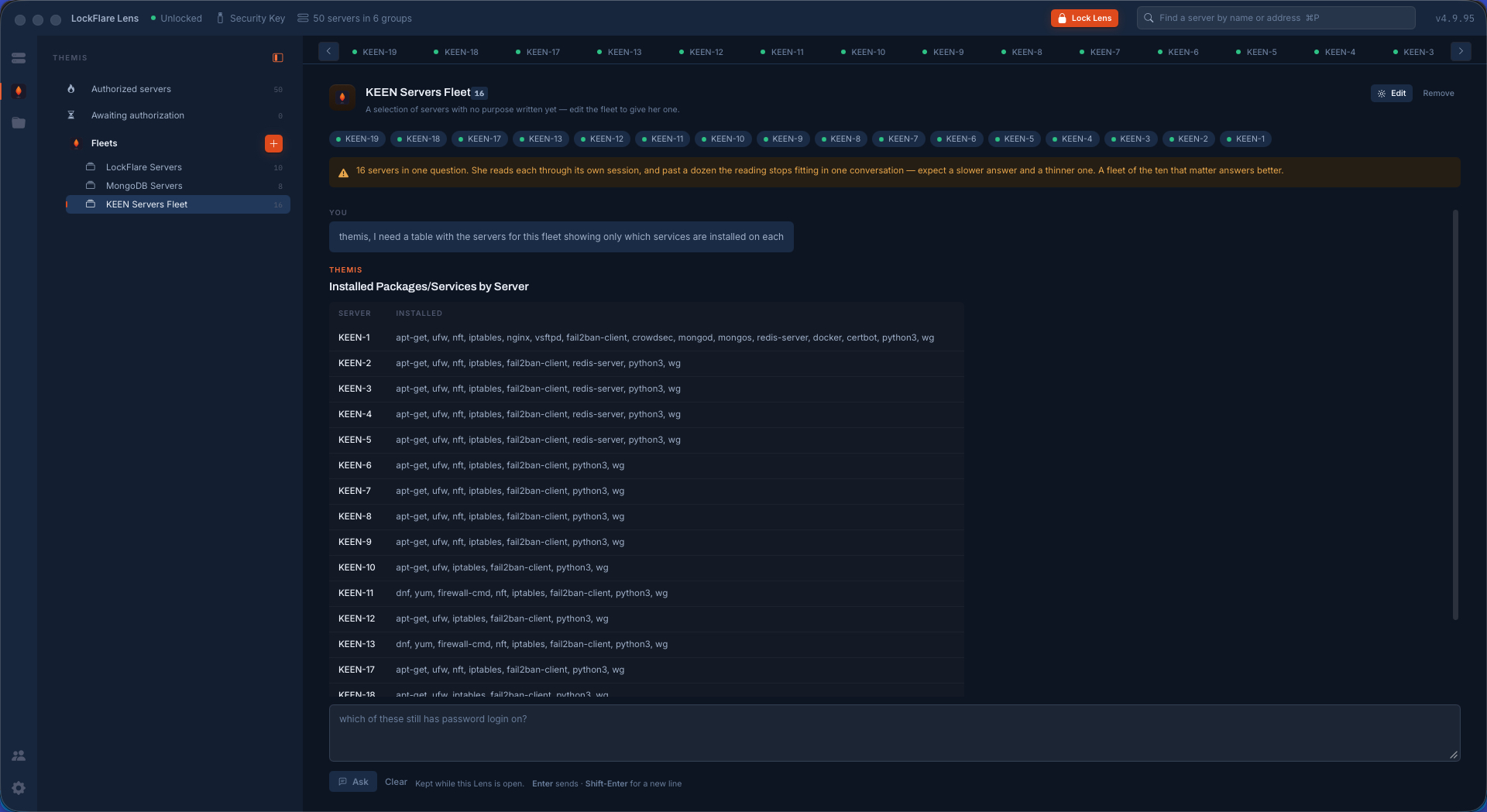 One question, sixteen servers
