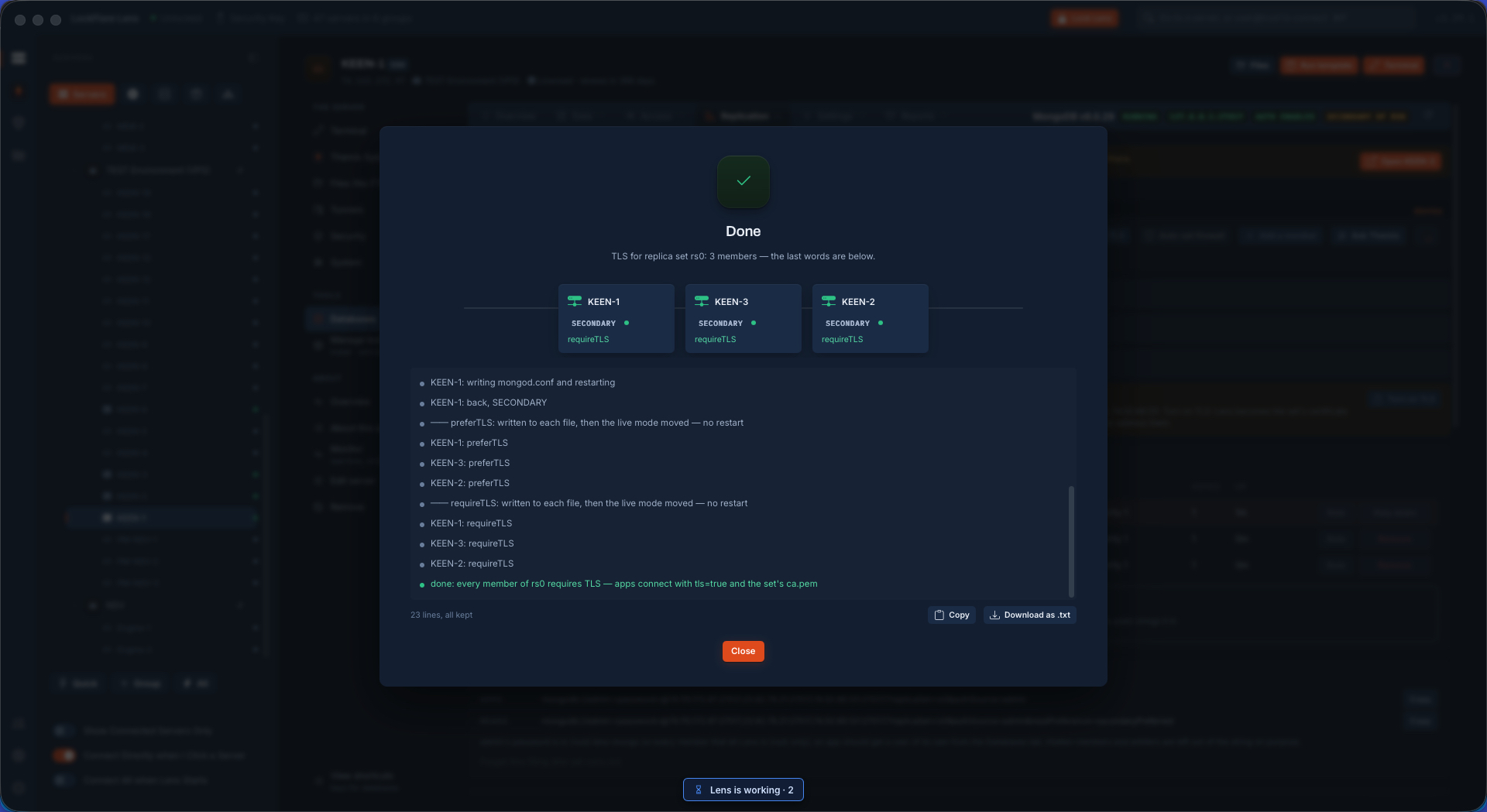 TLS installed on every member