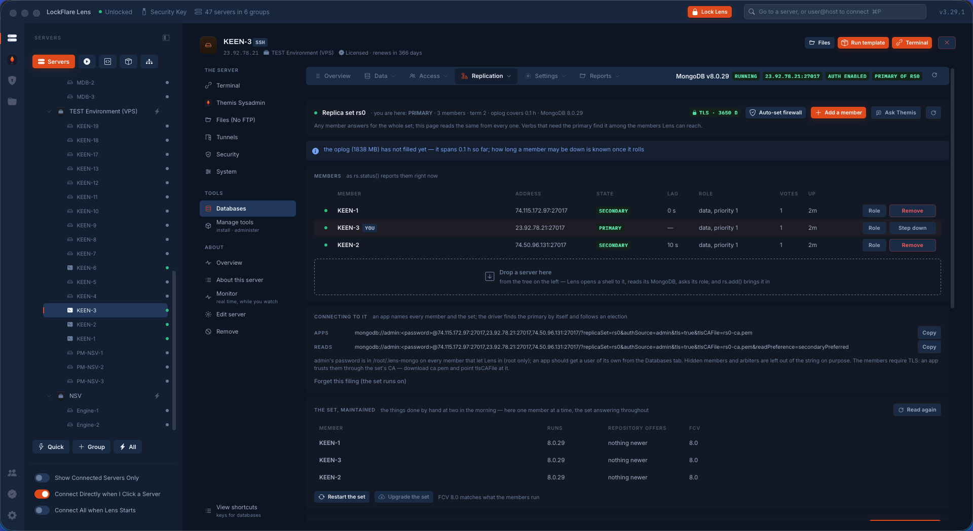 The set live with TLS required