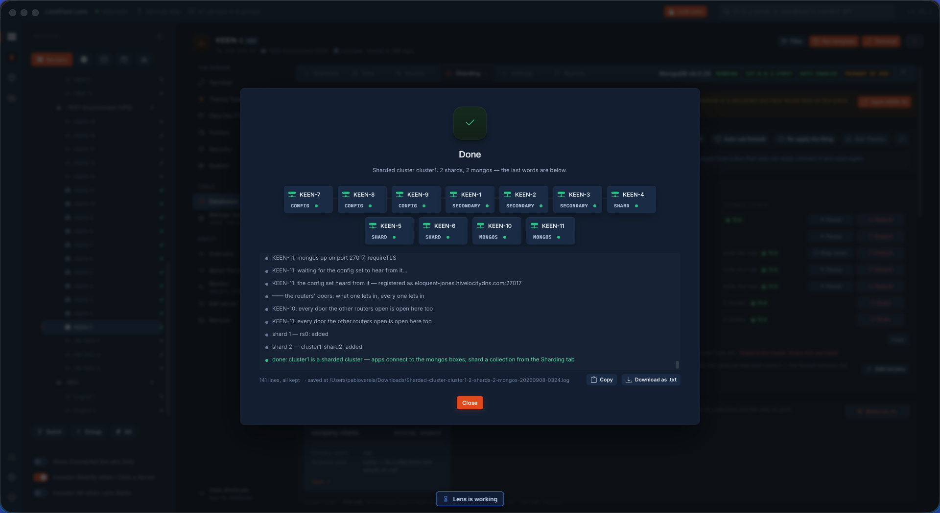The sharded cluster fully set up