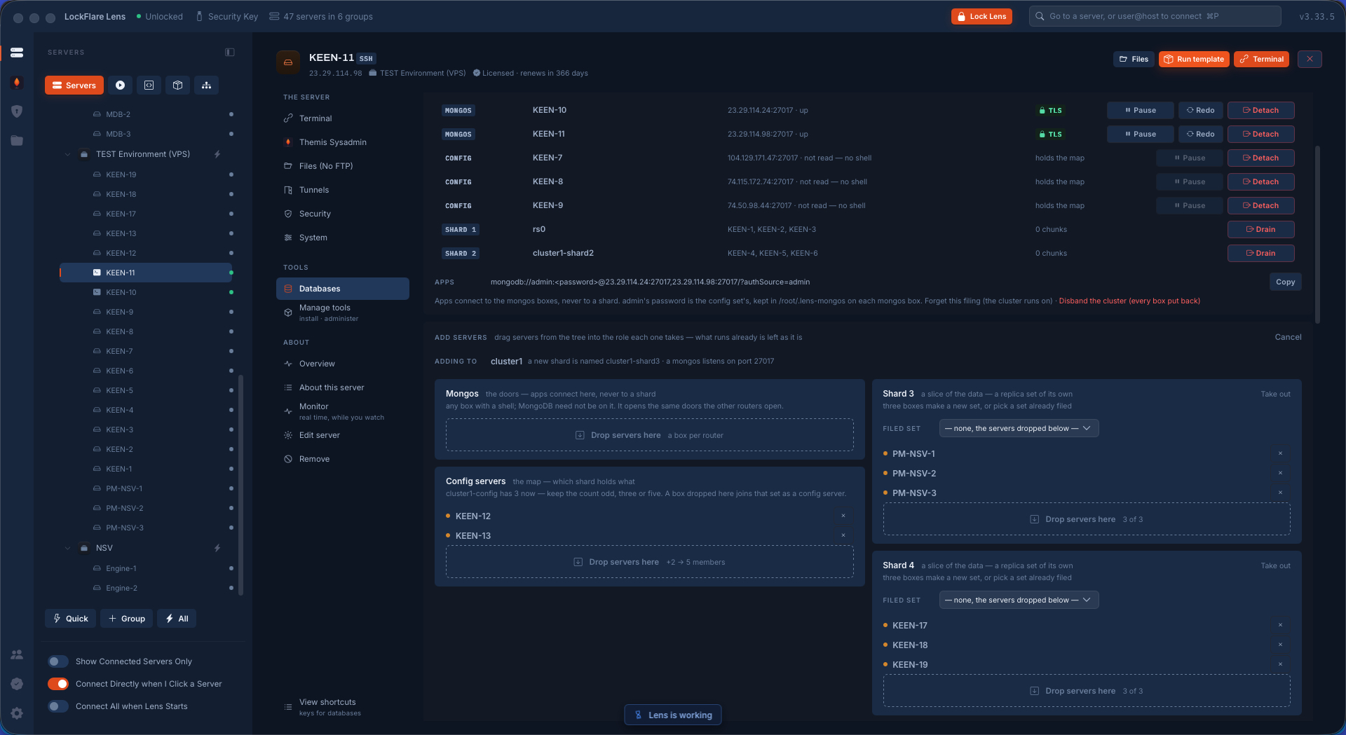 Two shards and two config servers added