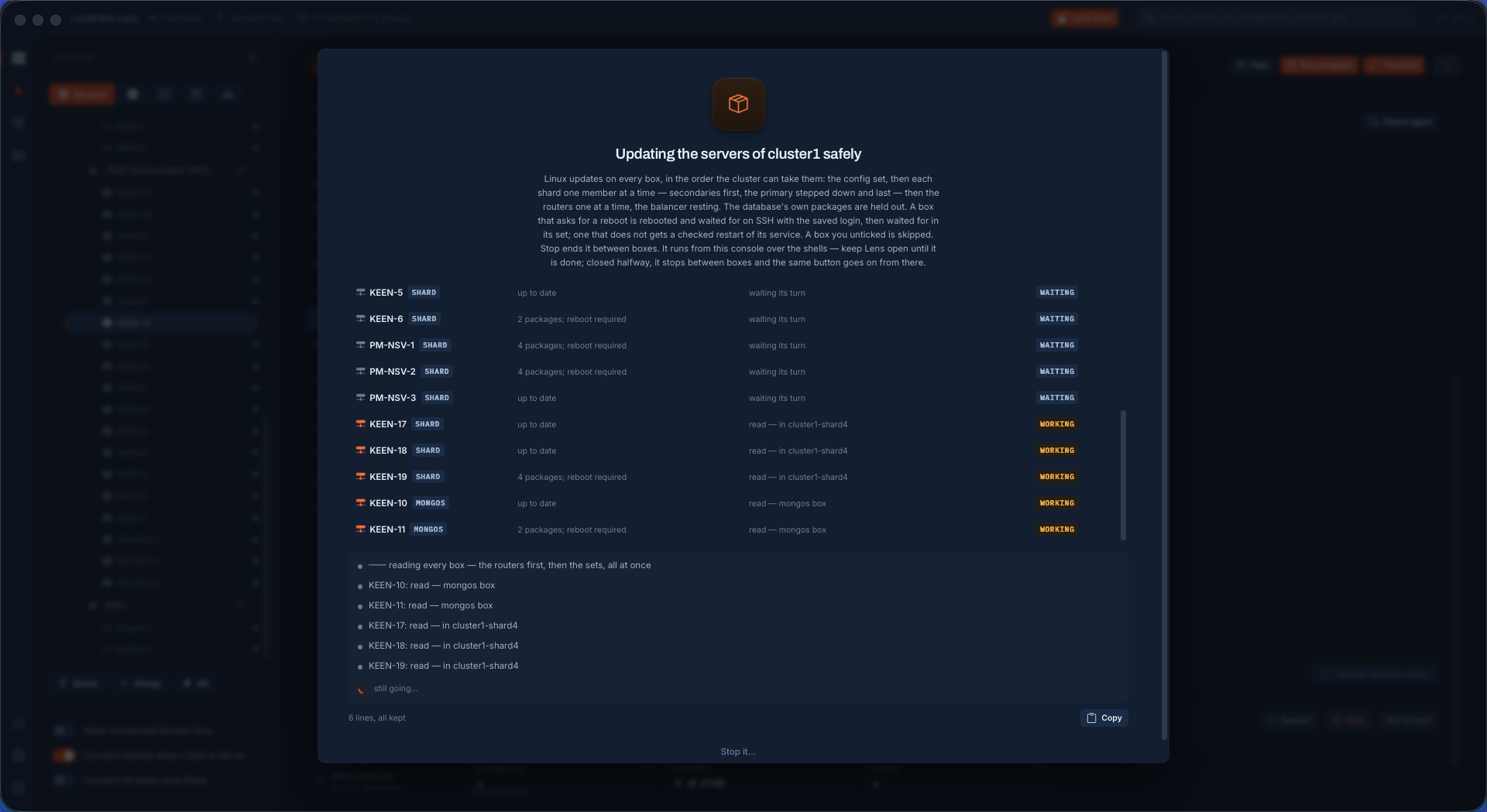 The cluster updated safely, without downtime