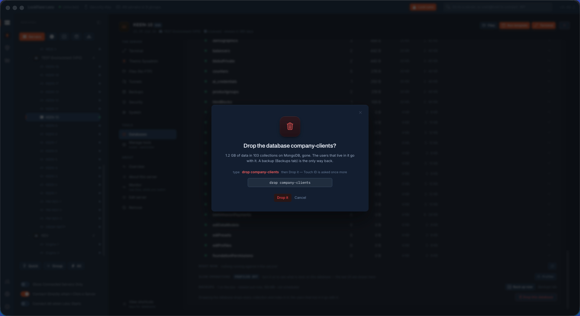 Dropping the sharded database