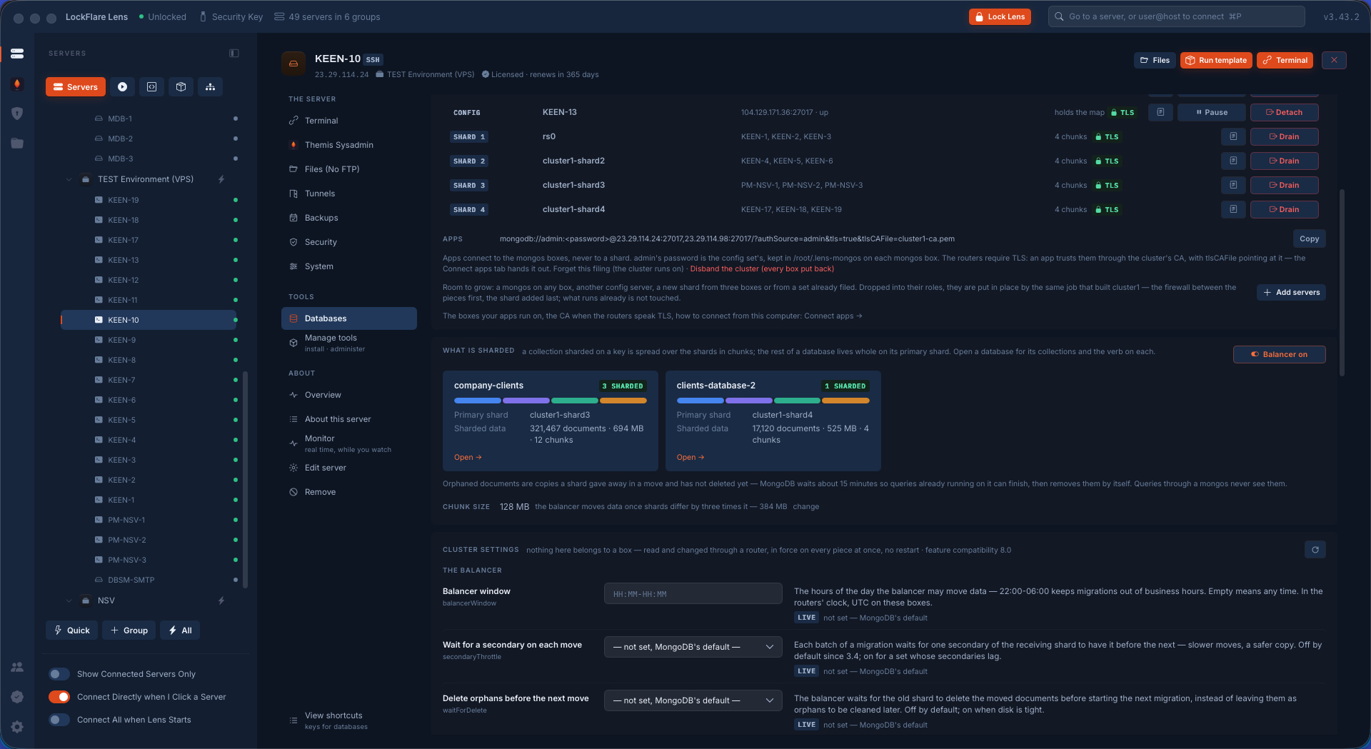 A copy of the database, sharded as the original, with chosen collections left out