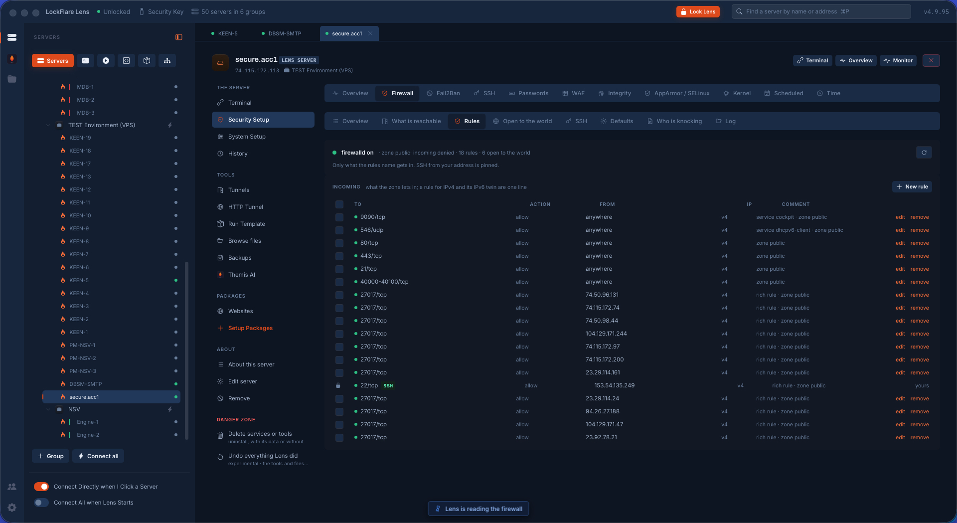 The firewall's rules