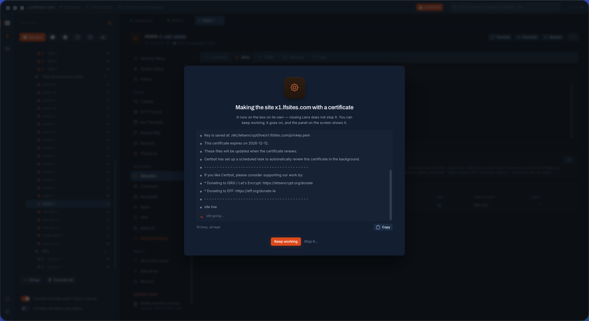 The site being made